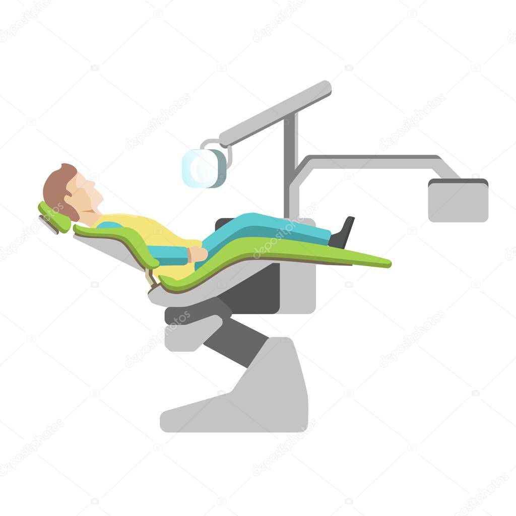 Male patient on dentist chair