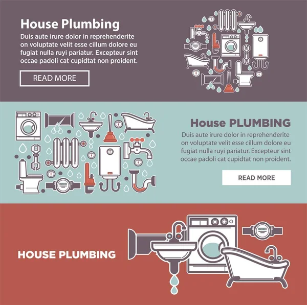 Casa plambing página de Internet — Vector de stock