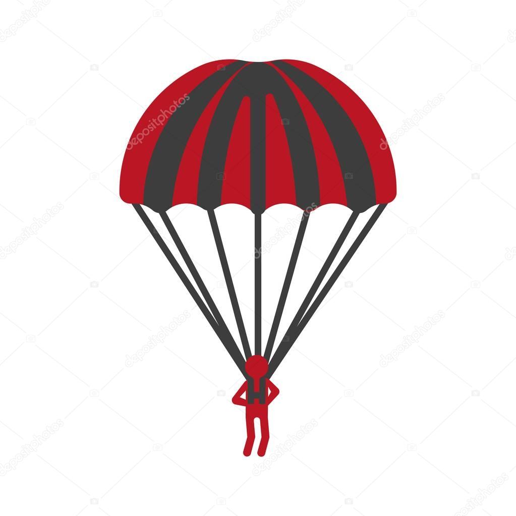Red person with parachute