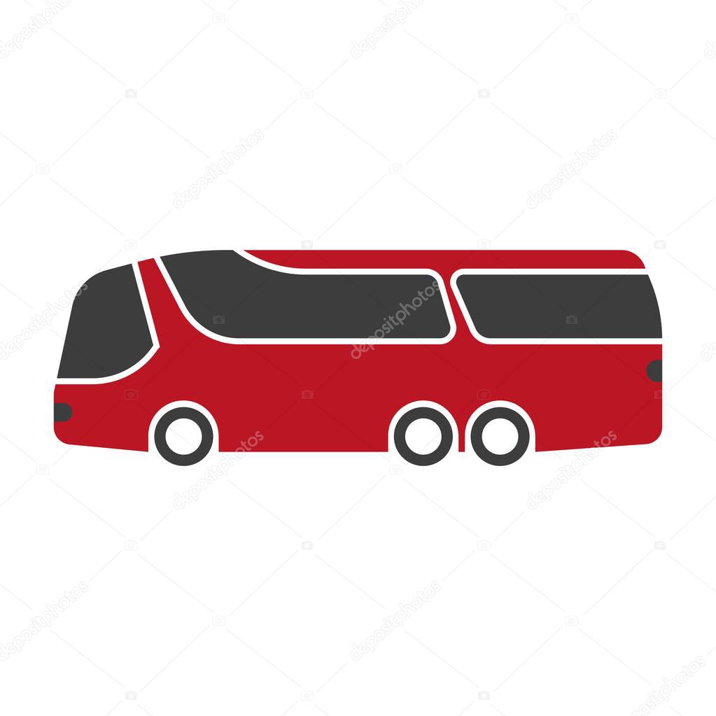 Red shuttle bus