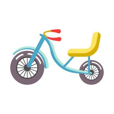 Blue children bicycle clipart