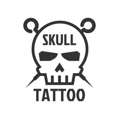 Human skull tattoo sign clipart