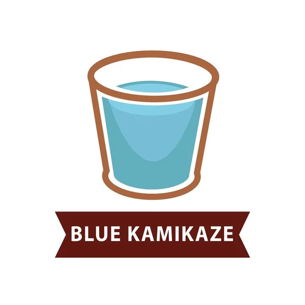 Blue Kamikaze of long drink — Stock Vector