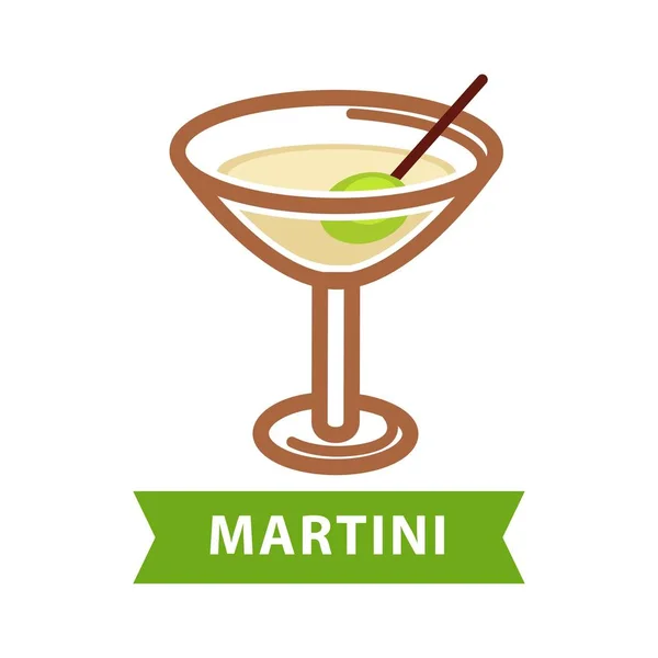 Martini-Drink isoliert auf weiß — Stockvektor