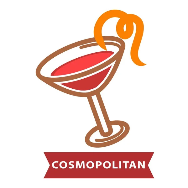 Cocktail kosmopolitisch mit Orangenschale — Stockvektor