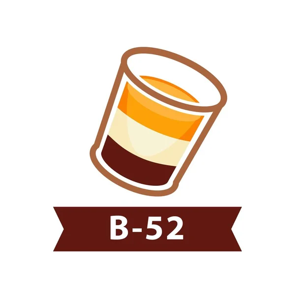 Layered cocktail B-52 — Stock Vector