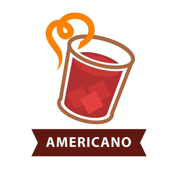 Americano cocktail in glass — Stock Vector