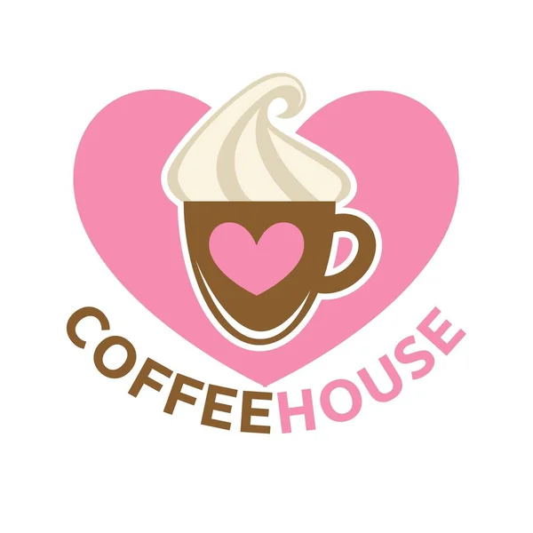 コーヒーハウス カラフルなロゴ — ストックベクタ
