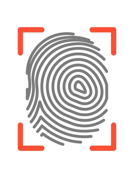 Fingerprint sign isolated on white — Stock Vector