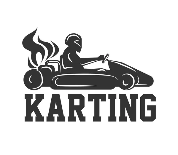 Karting logo voiture de sport de course — Image vectorielle