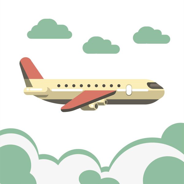 Пассажирский самолет над лазурными облаками
 