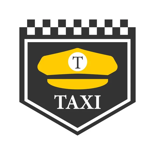 Taxi logo with black and white checkers — Stock Vector