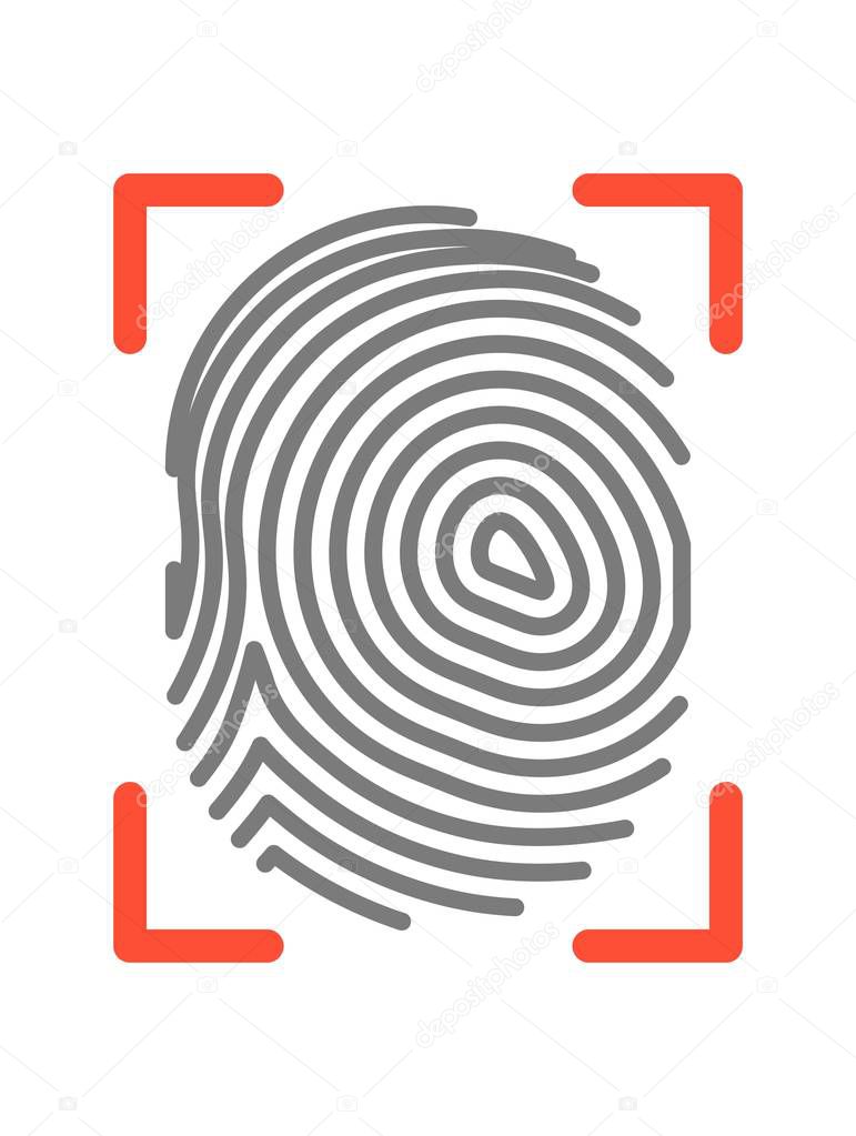 Fingerprint sign isolated on white 