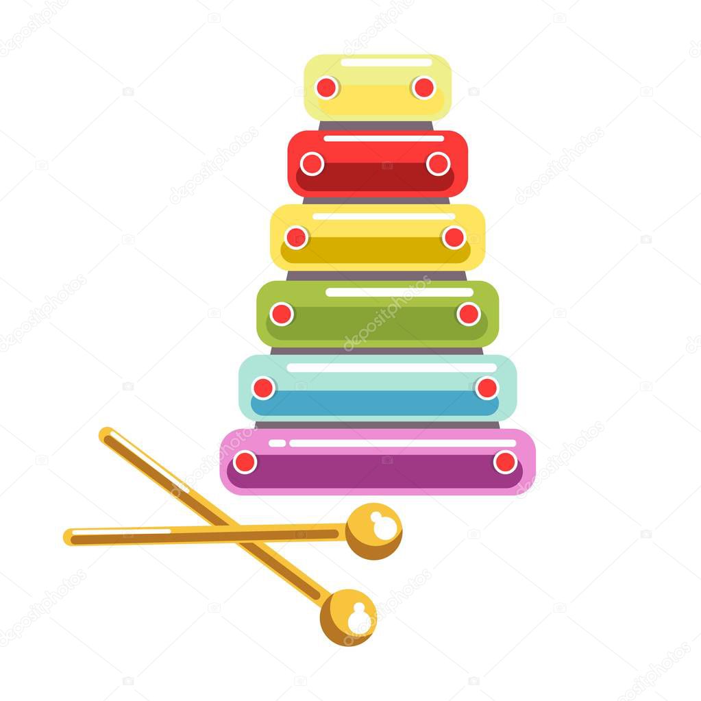 Toy colorful and shiny xylophone 