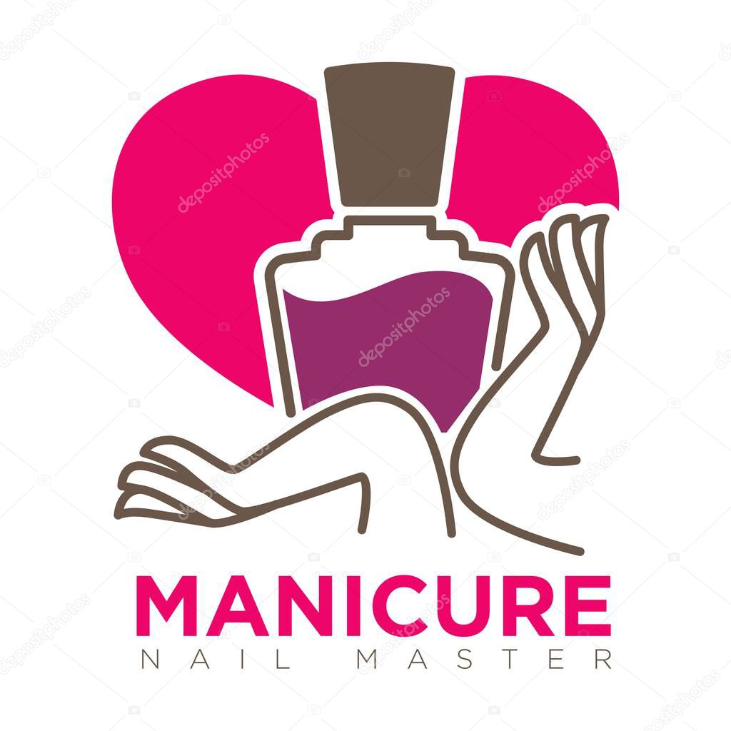 Manicure logotype with female hands