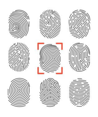 set of fingerprints icons clipart