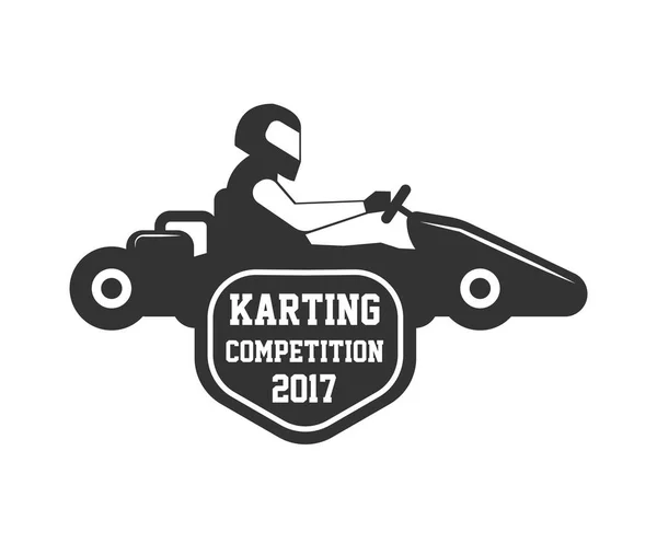 Modèle de logo de compétition de karting — Image vectorielle