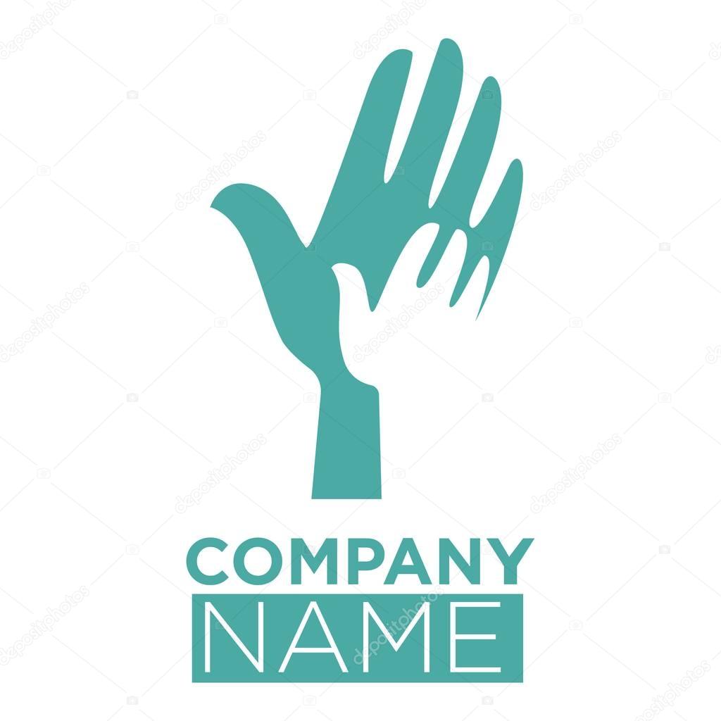 Hand in hand logo template