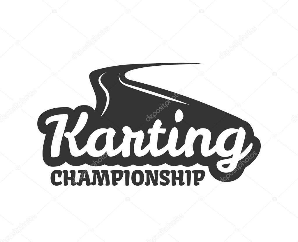 Karting championship logo template  over white background, vector illustration