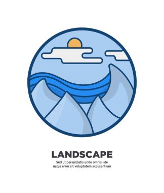 Peyzaj sahne tasarım simgesi