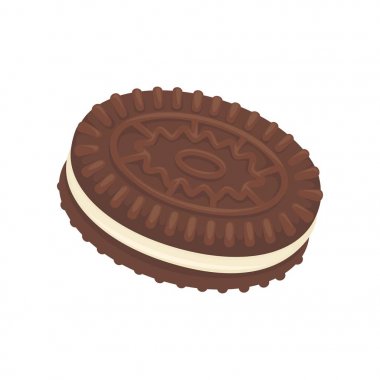 chocoate biscuit filled with vannila cream clipart