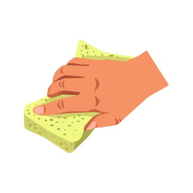 hand holding sponge tool  clipart