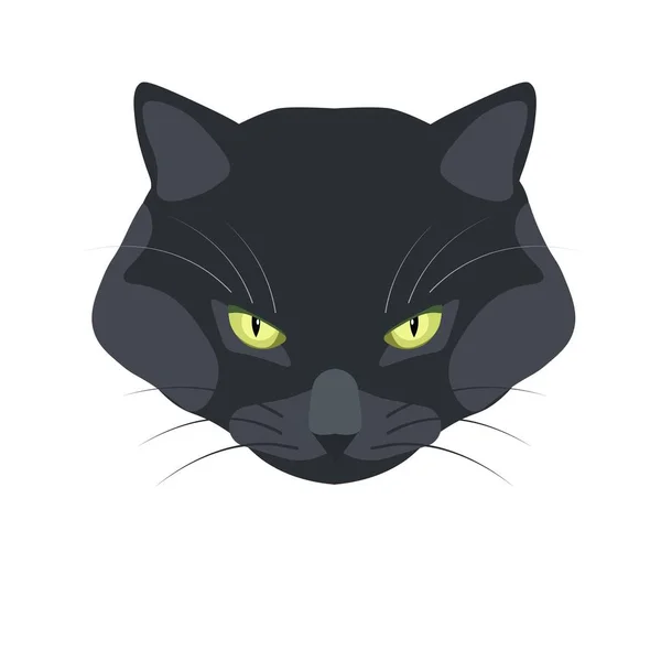 Bombaim gato preto retrato da raça —  Vetores de Stock