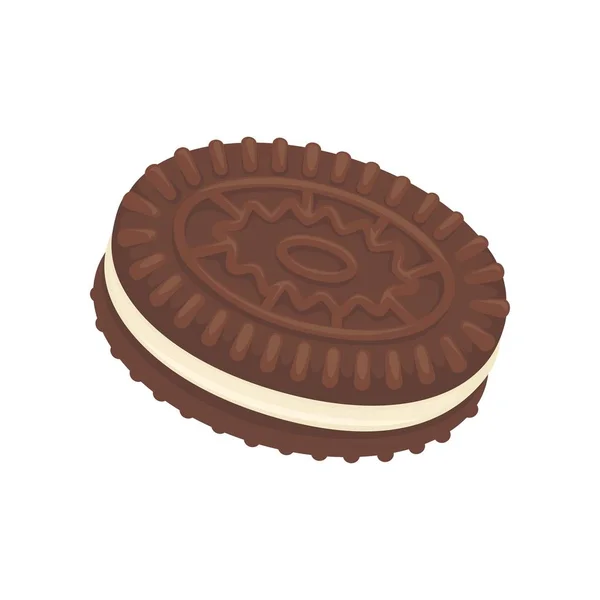 Chocoate biscuit filled with vannila cream — Stock Vector