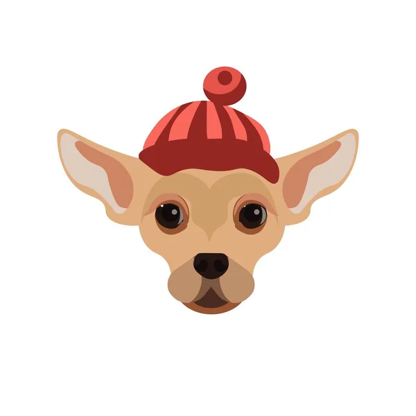 Terrier giocattolo russo con cappello rosso — Vettoriale Stock