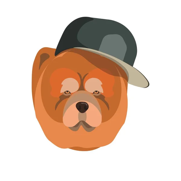 暗い帽子を持つチャウチャウ犬 — ストックベクタ