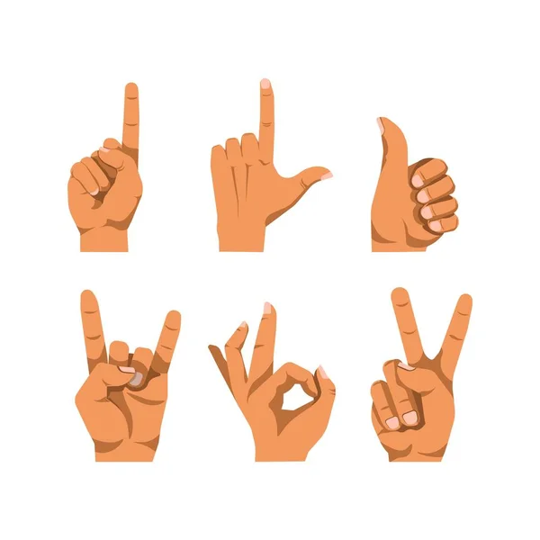 Набір жестів рук людини — стоковий вектор