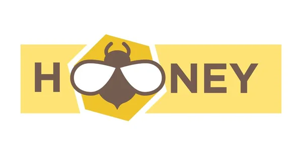 Honey logo design with bee icon — Stock Illustration Honey logo design with bee icon Royalty Free Stock Illustrations