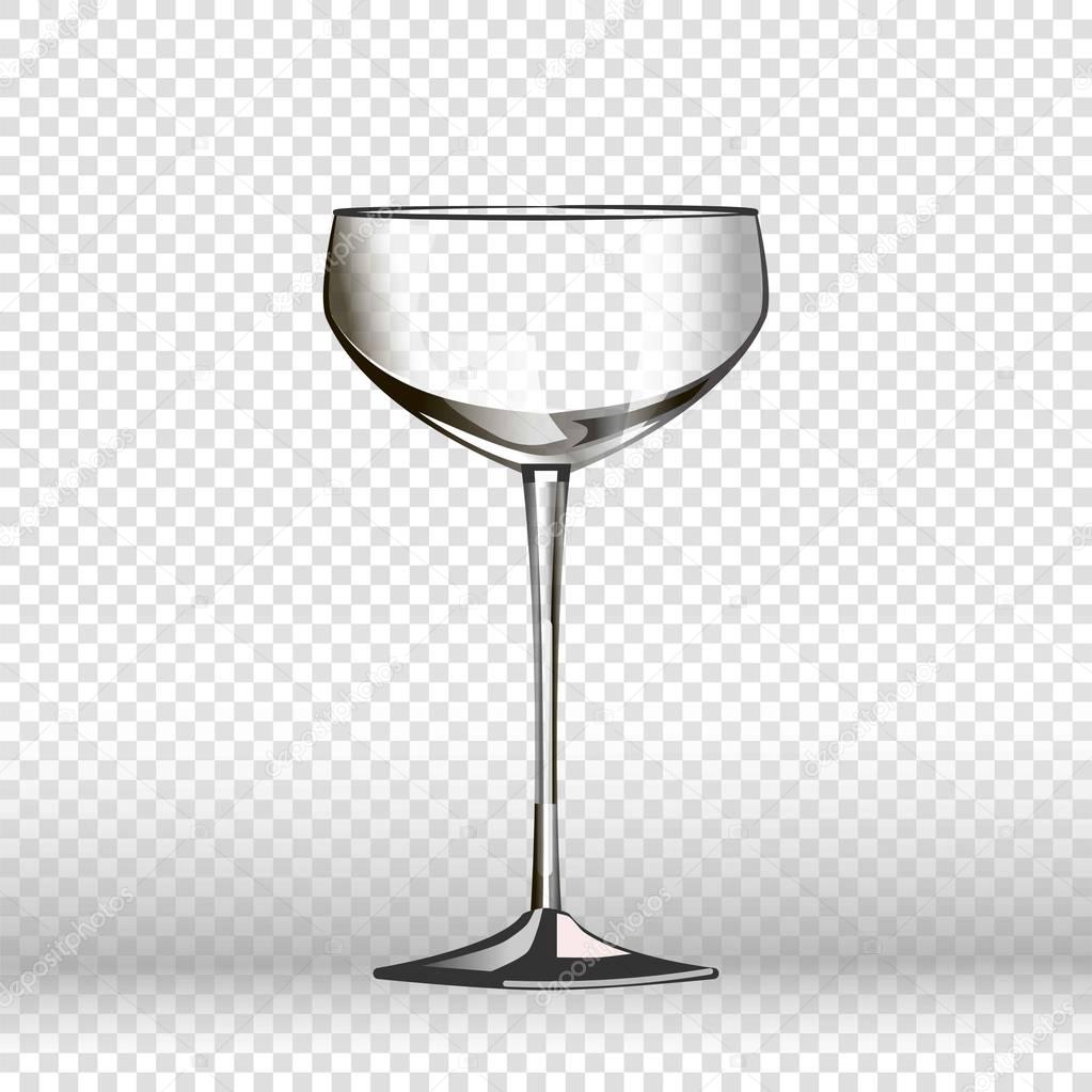 Empty wine glass on transparent