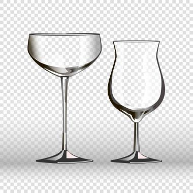 Glasses glassware 3D realistic icons  clipart