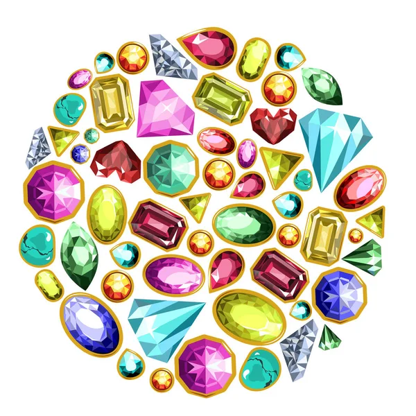 Conjunto de gemas y diamantes — Archivo Imágenes Vectoriales