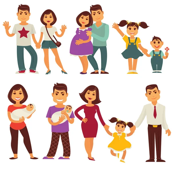 Familia apartamento iconos conjunto . — Vector de stock