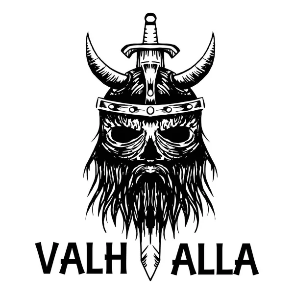 Cabeza vikinga antigua escandinava — Vector de stock