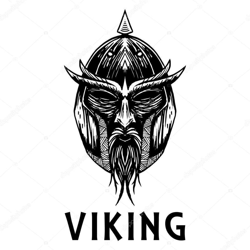 Viking scandinavian ancient warrior head 