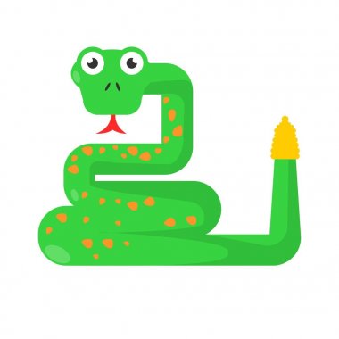 Yeşil yılan bükülmüş 