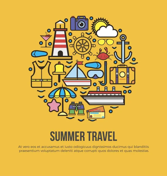 Banner conceptual de viaje de verano — Vector de stock