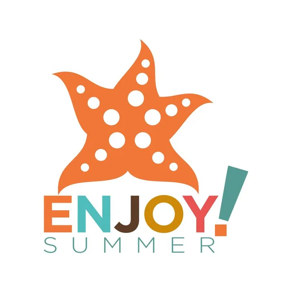 Enjoy summer flat logotype — Stock Vector