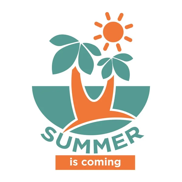 De zomer is komende logo — Stockvector