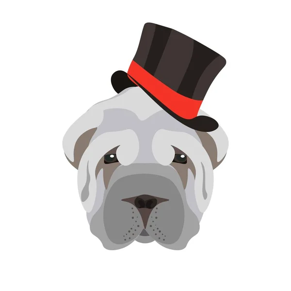 Tête de chien Sharpei — Image vectorielle