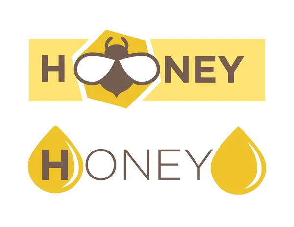 Bee honey logó — Stock Vector