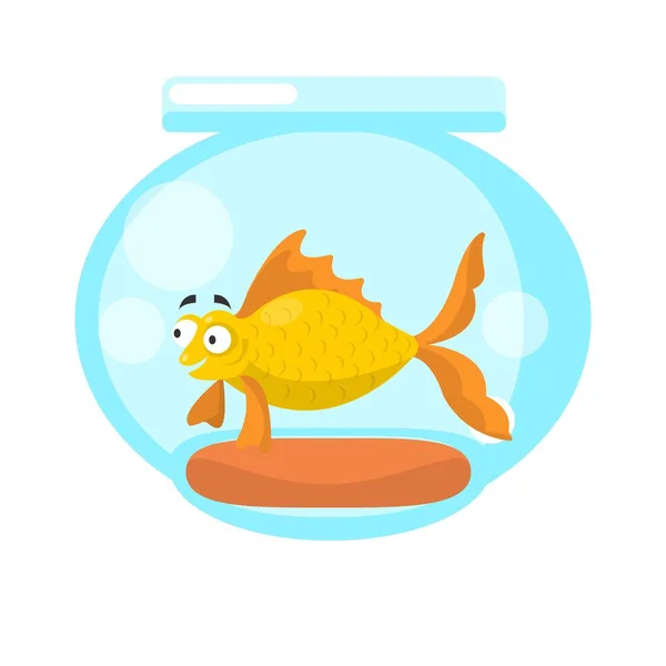 Golden fish in transparent aquarium Royalty Free Stock Illustrations