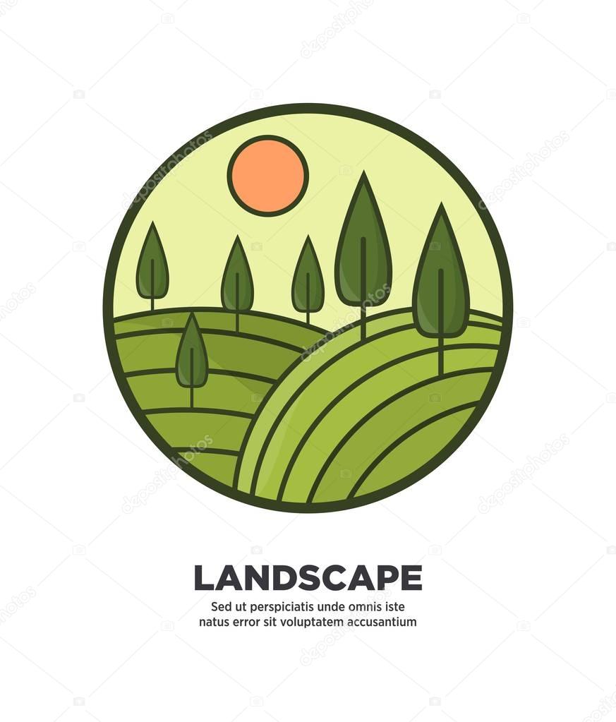 Landscape flat round logo