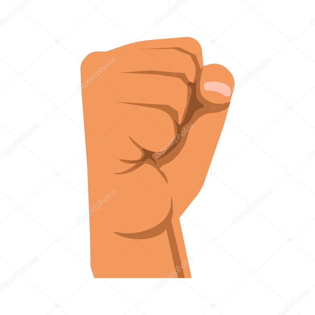 Human raised fist symbol 