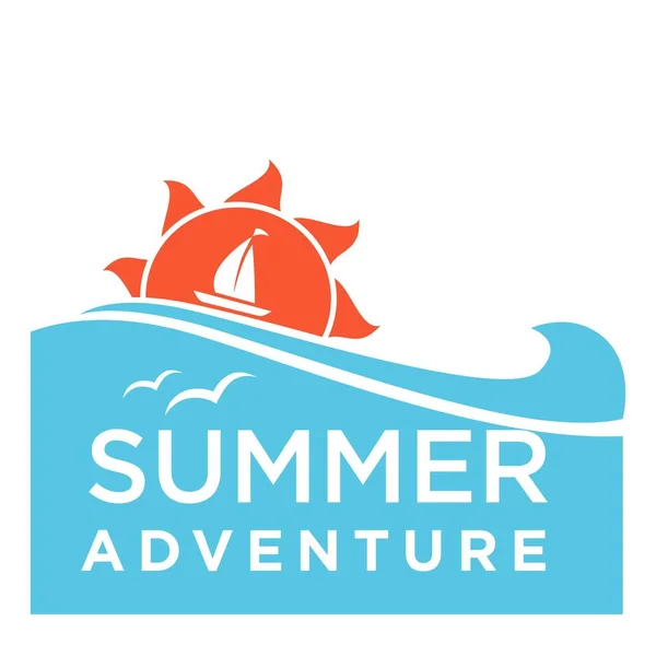 Verão aventura texto — Vetor de Stock