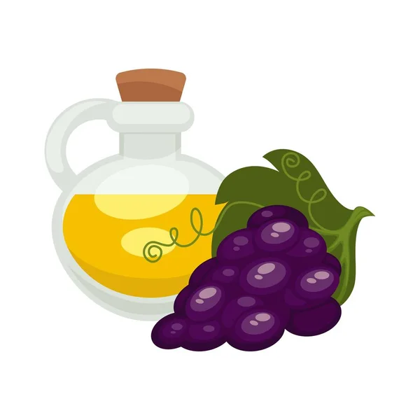 Druivenpitolie in fles — Stockvector