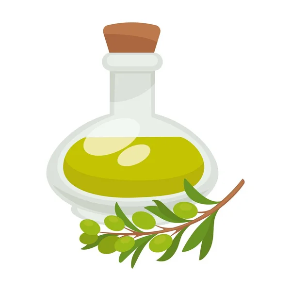 Aceite de oliva en botella — Vector de stock